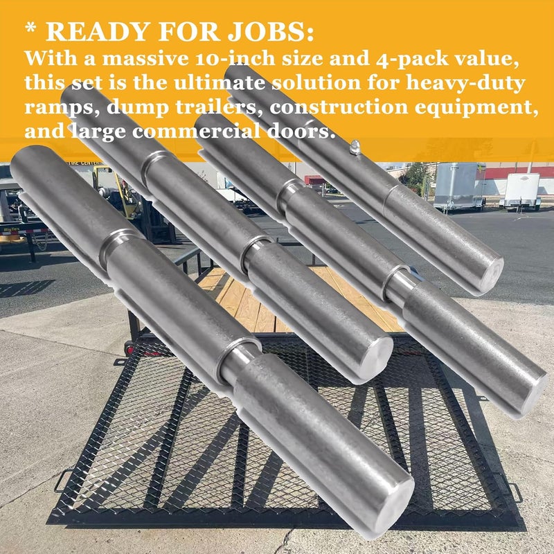 GINXFIT 10-Inch Weld On Trailer Ramp Hinge - 4 Pack Heavy Duty Greasable Hinges for Equipment Ramps, Truck Dump Bodies & Doors, 2000lb Load Capacity - Image 5